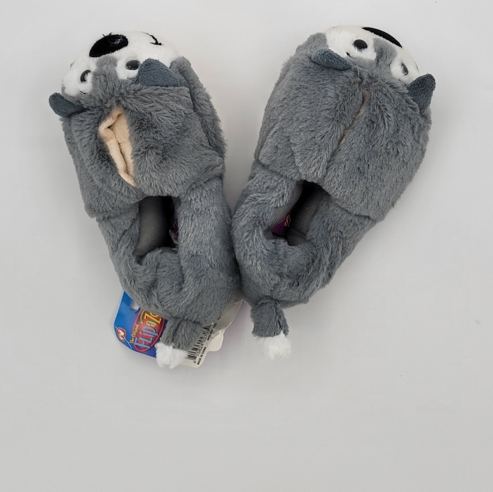 JayPlay FlipaZoo Slippers reversible gray/cream  sz 10/11